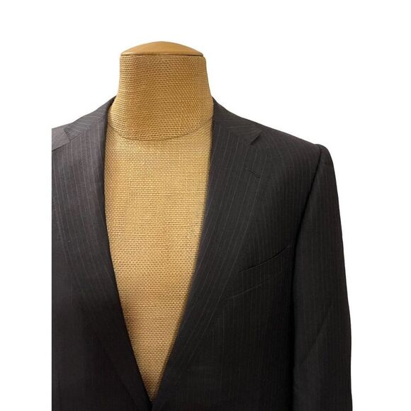 Ermenegildo Zegna Sports Coat Gray Striped TROFEO Style 100% Wool Size 44 R - Picture 2 of 11